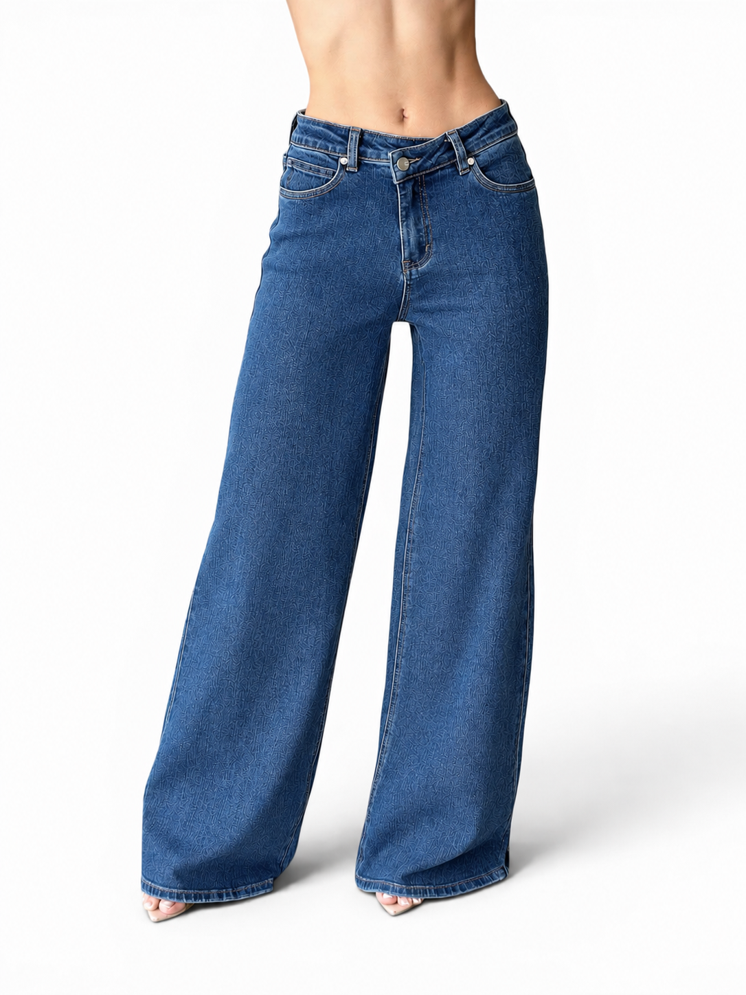 WIDE LEG MEDIUM DARK BOTÓN CRUZADO i&m