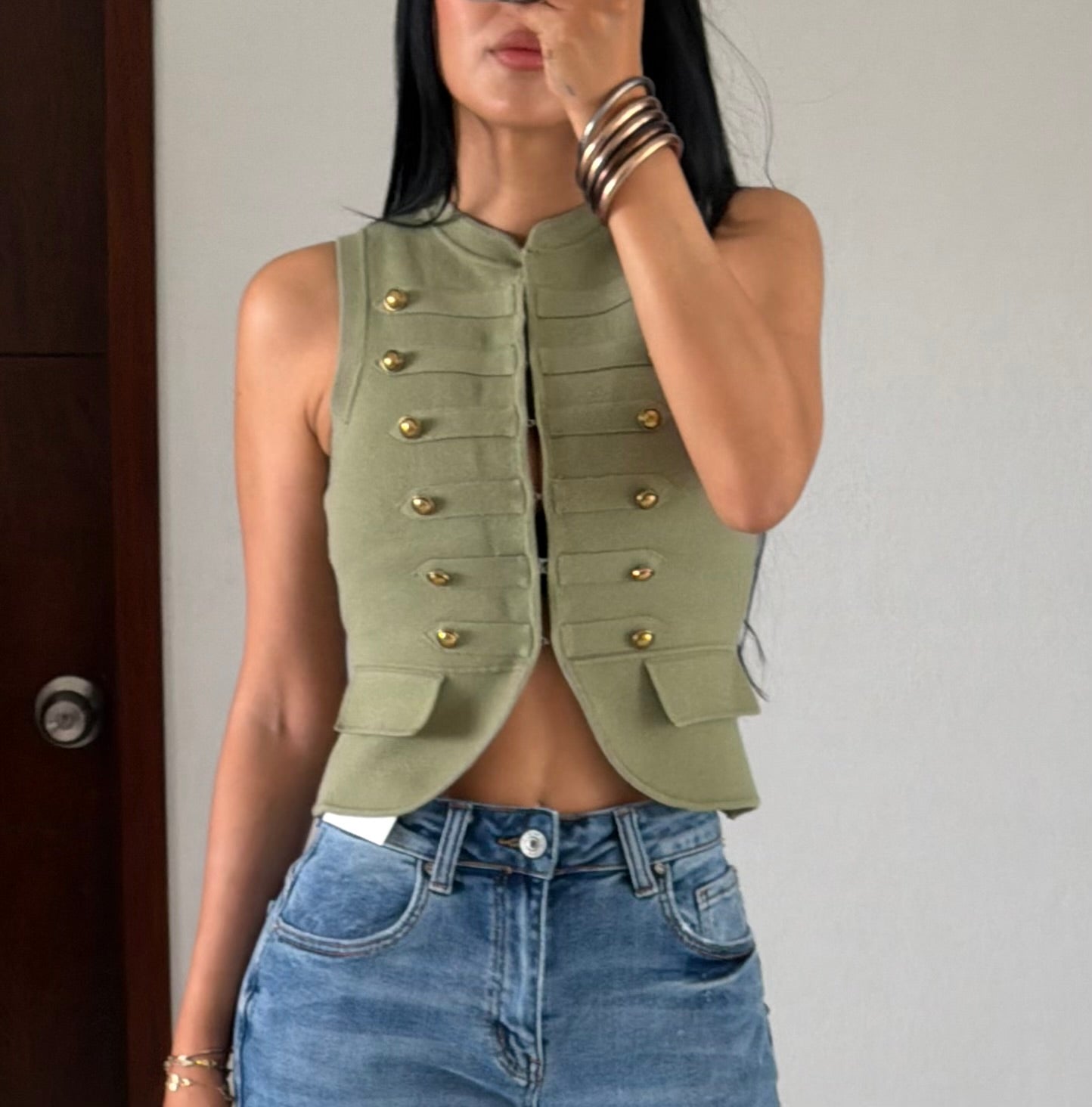 TOP CHALECO NEGRO