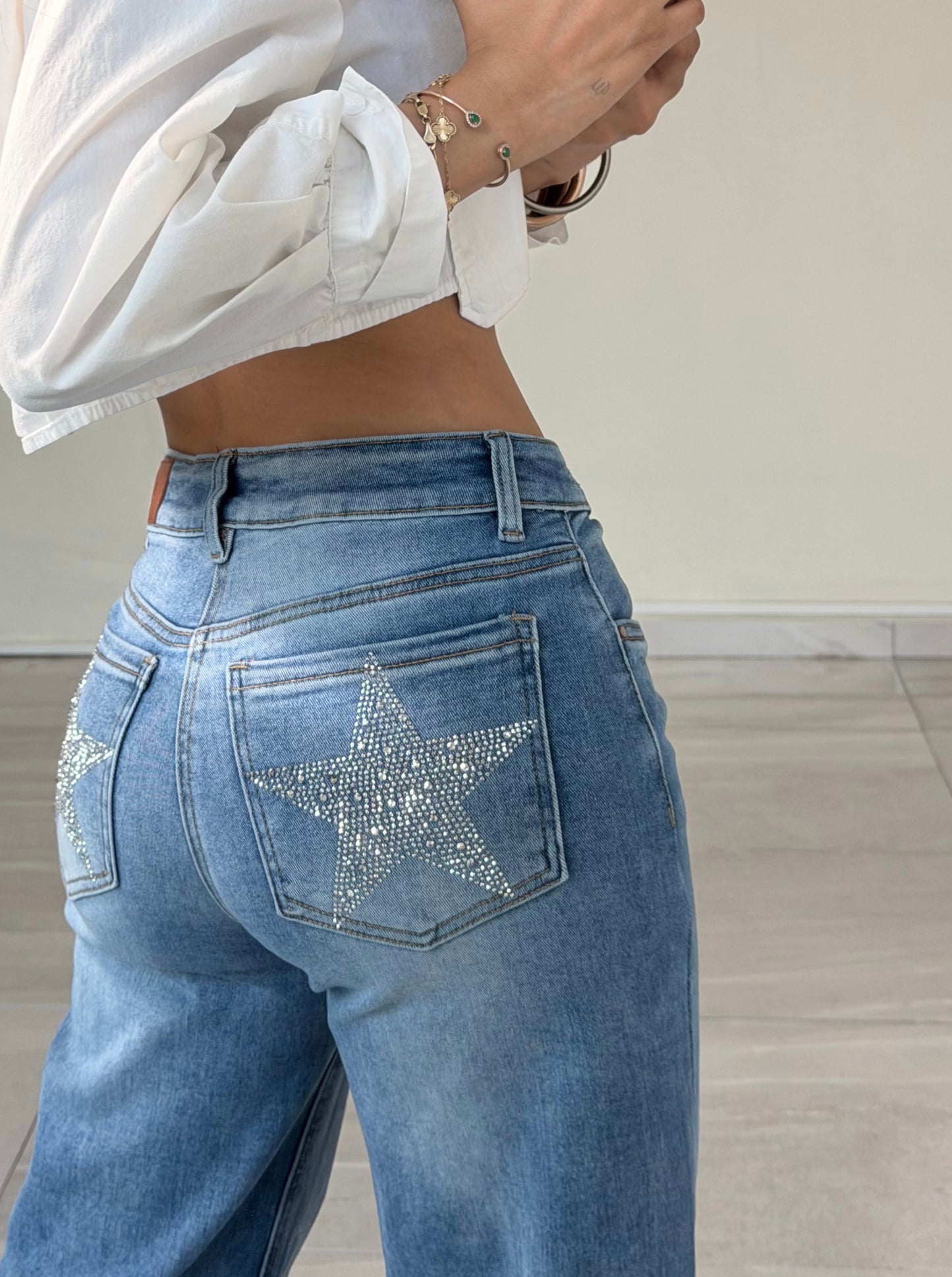 WIDE LEG ESTRELLA BRILLO BOLSILLO
