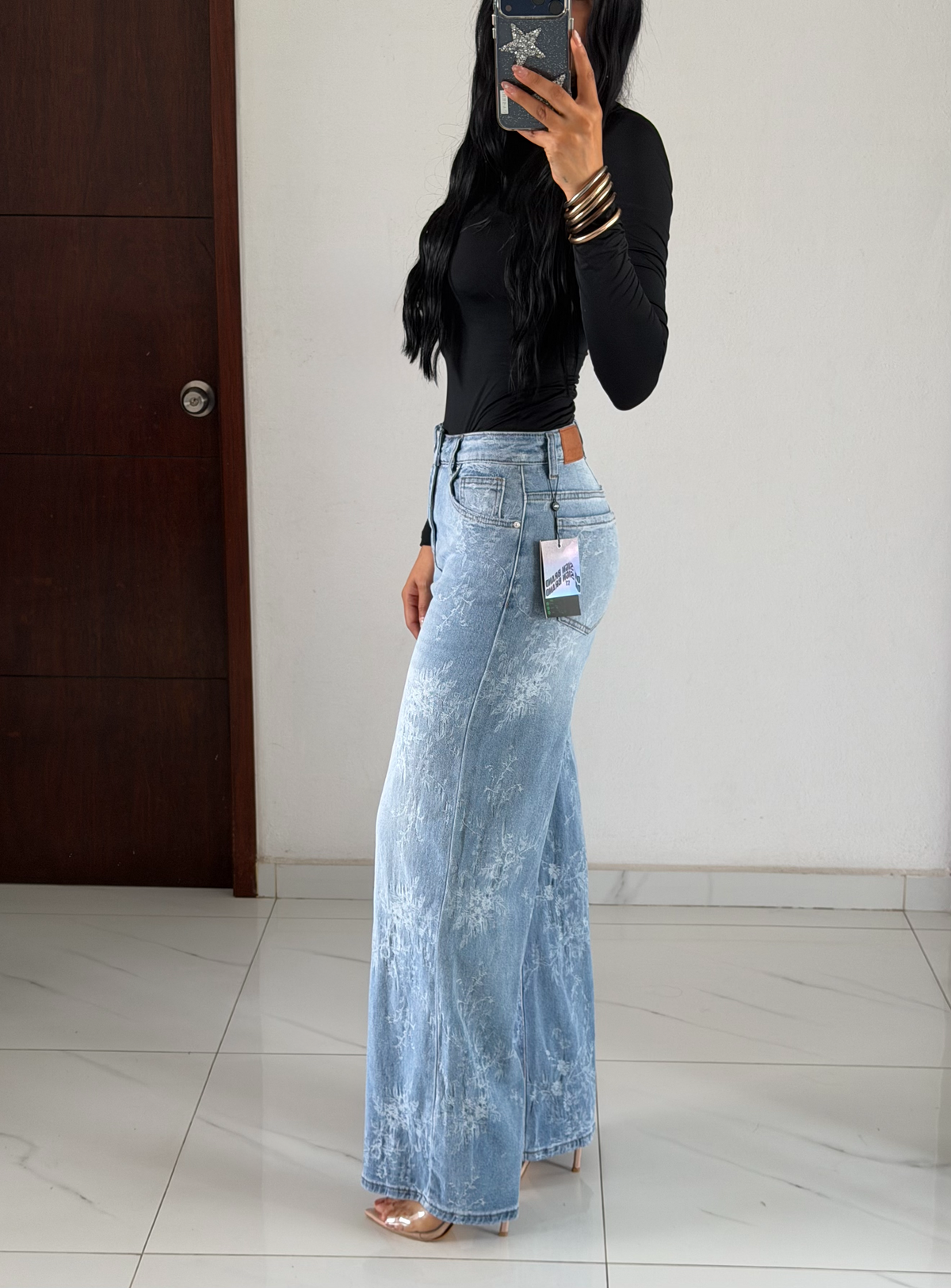 BAGGY DENIM EFECTO LACE BLEACHING