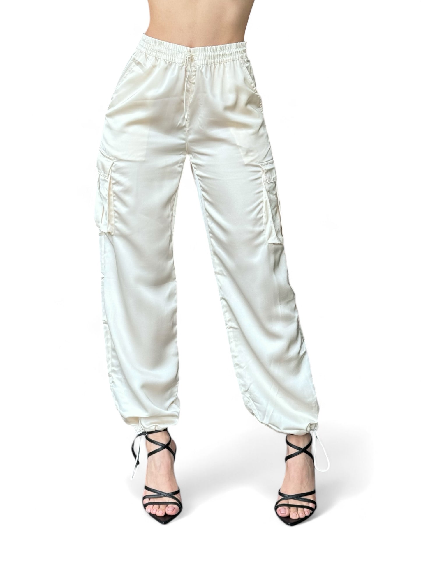 JOGGER SATIN CREMA