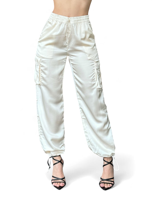 JOGGER SATIN CREMA