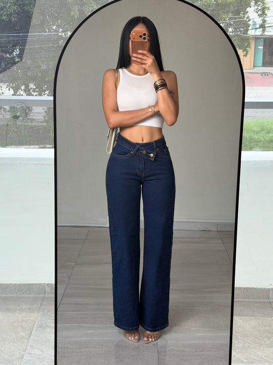 JEANS PRETINA CRUZADA CORTE RECTO VIM