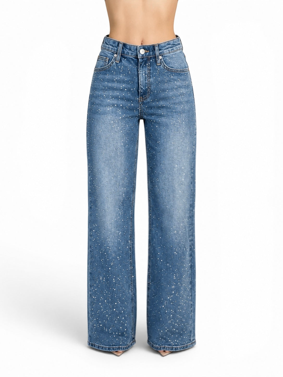 WIDE LEG DENIM BRILLOS