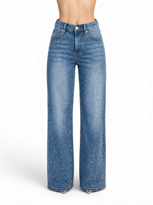 WIDE LEG DENIM BRILLOS