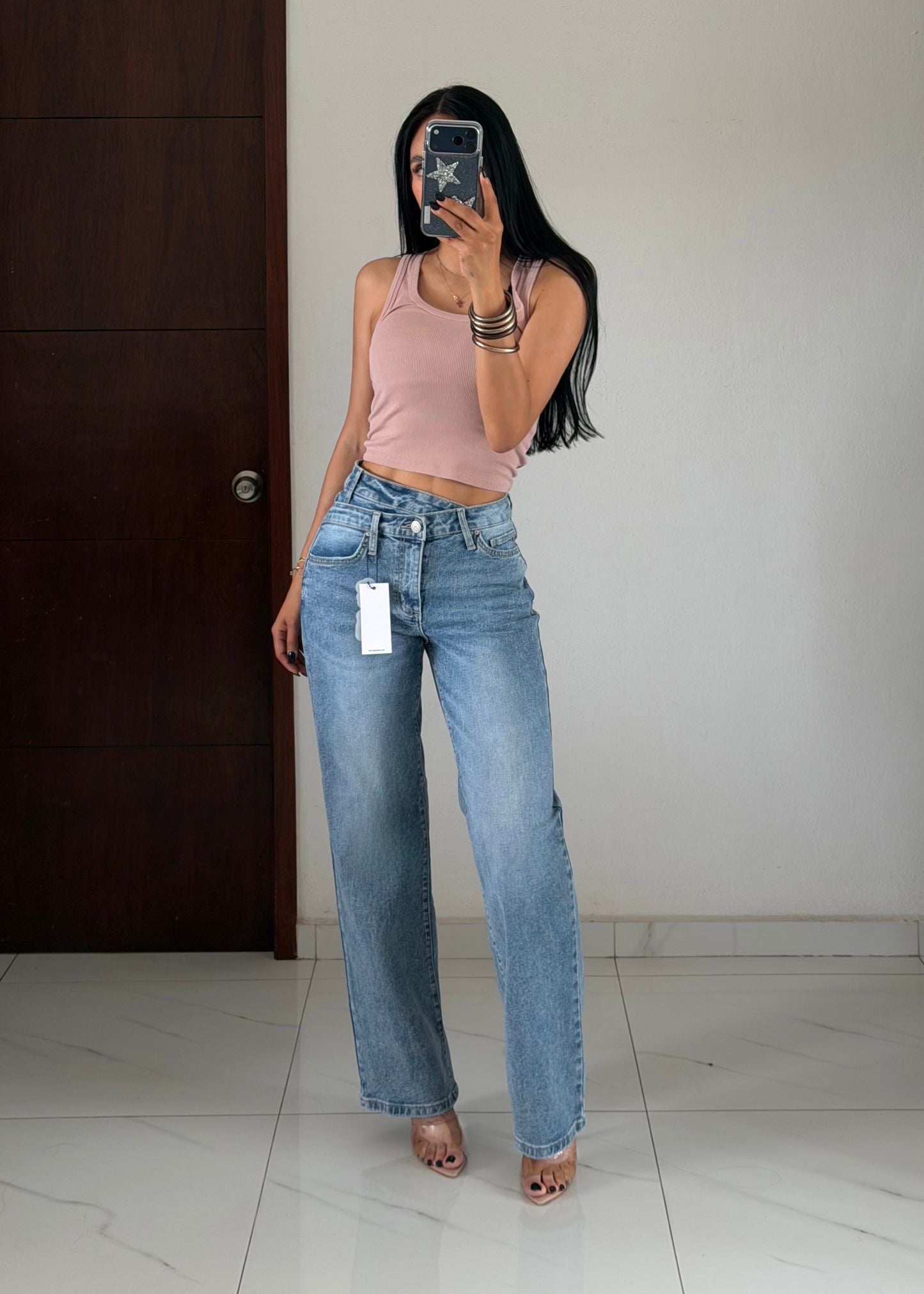 WIDE LEG RECTO PRETINA CRUZADA