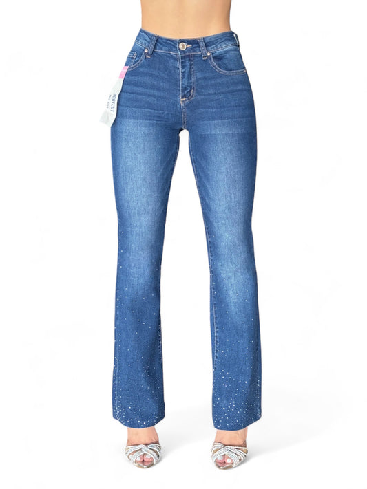 FLARE JEANS BRILLOS OSCURO