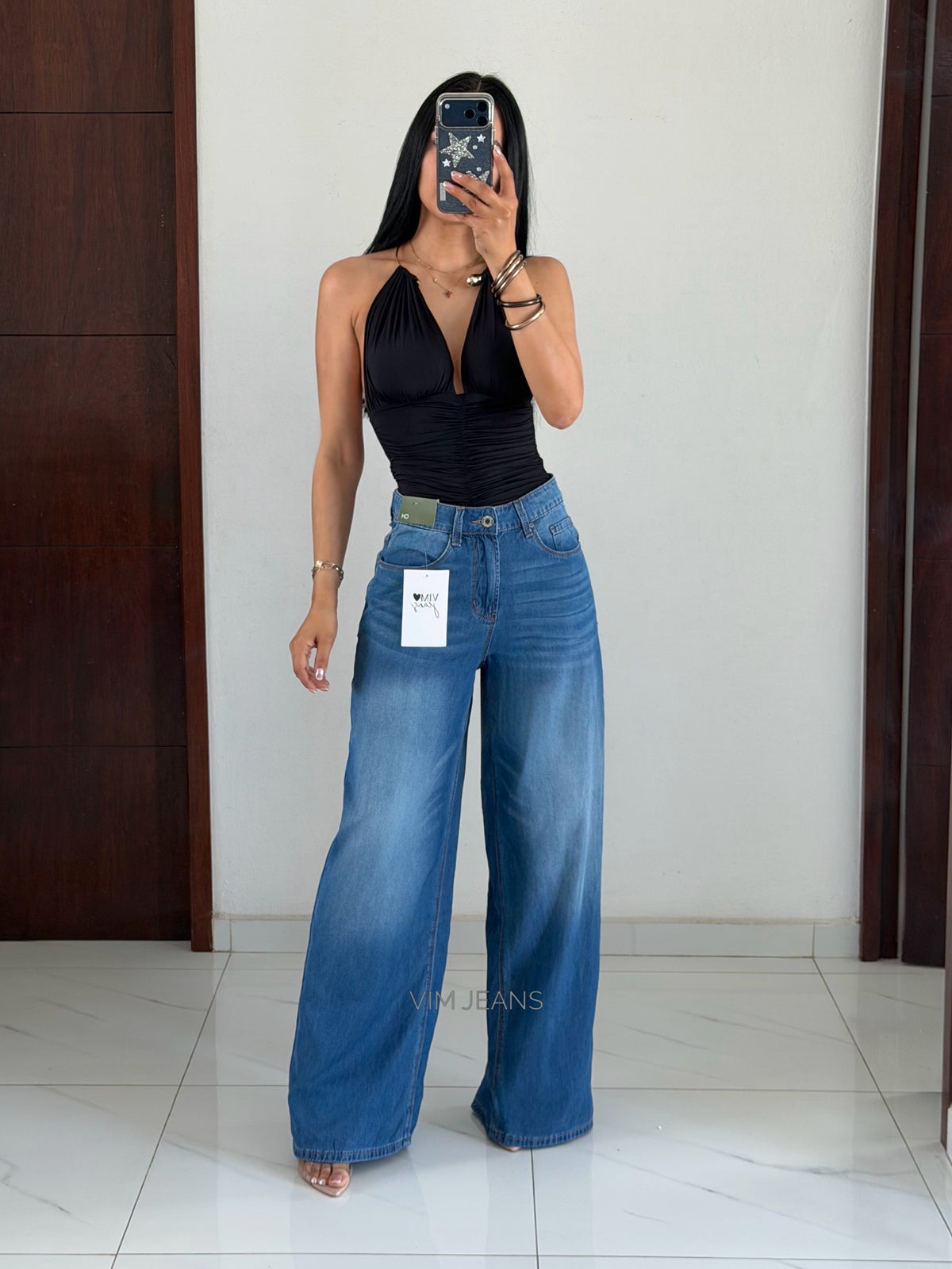 PALAZZO MEDIO TENCEL DENIM