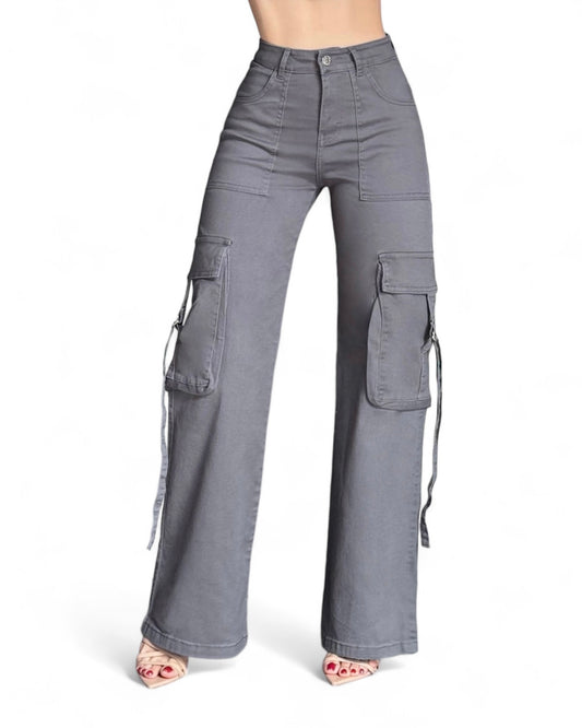CARGO JEANS GRIS GABARDINA VIM