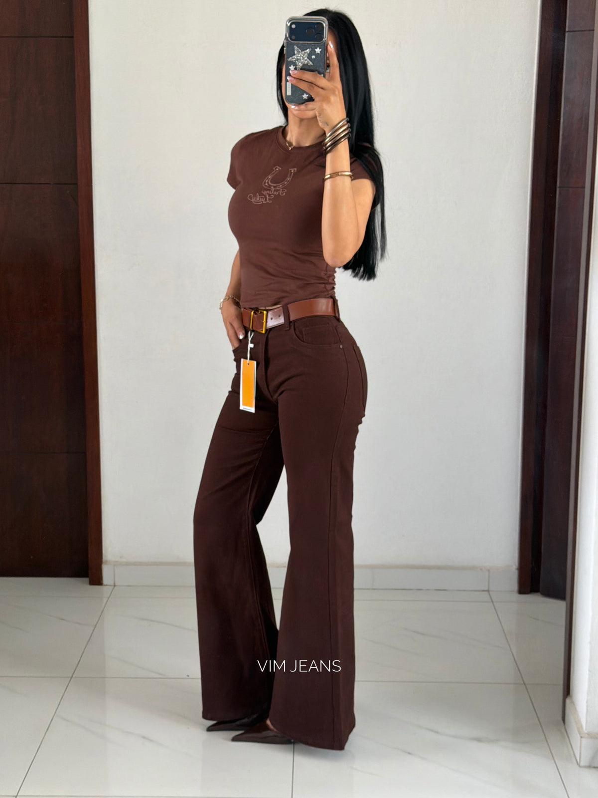 WIDE LEG BROWN CON CINTO