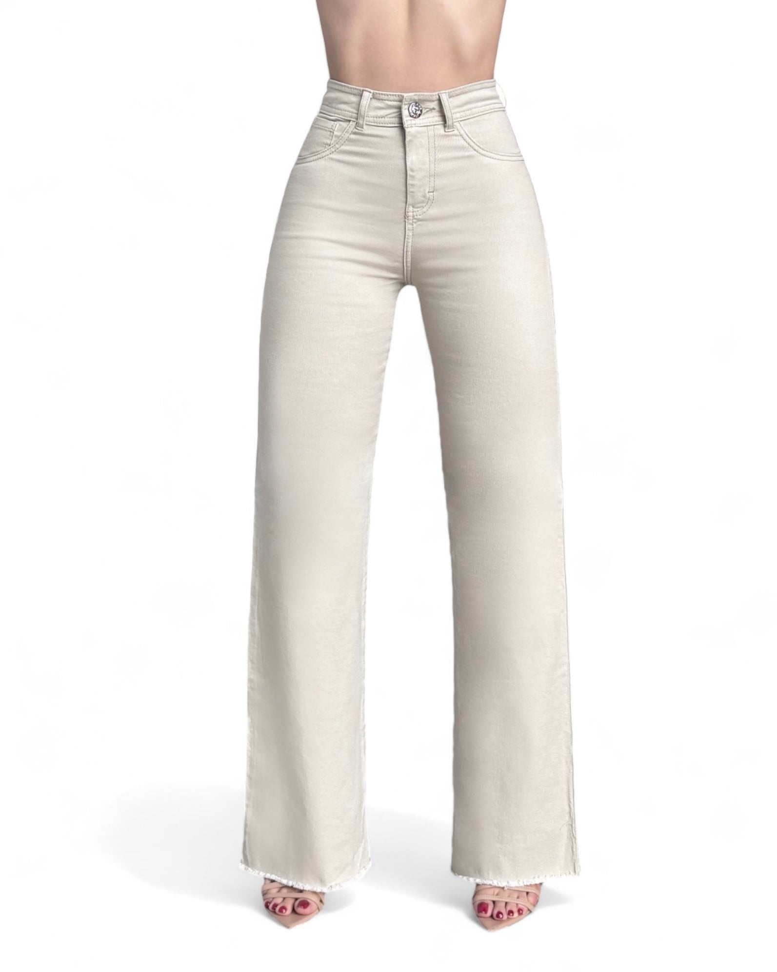 WIDE LEG VIM COLOR CREMA VIM JEANS Wide leg vim color crema vim jeans